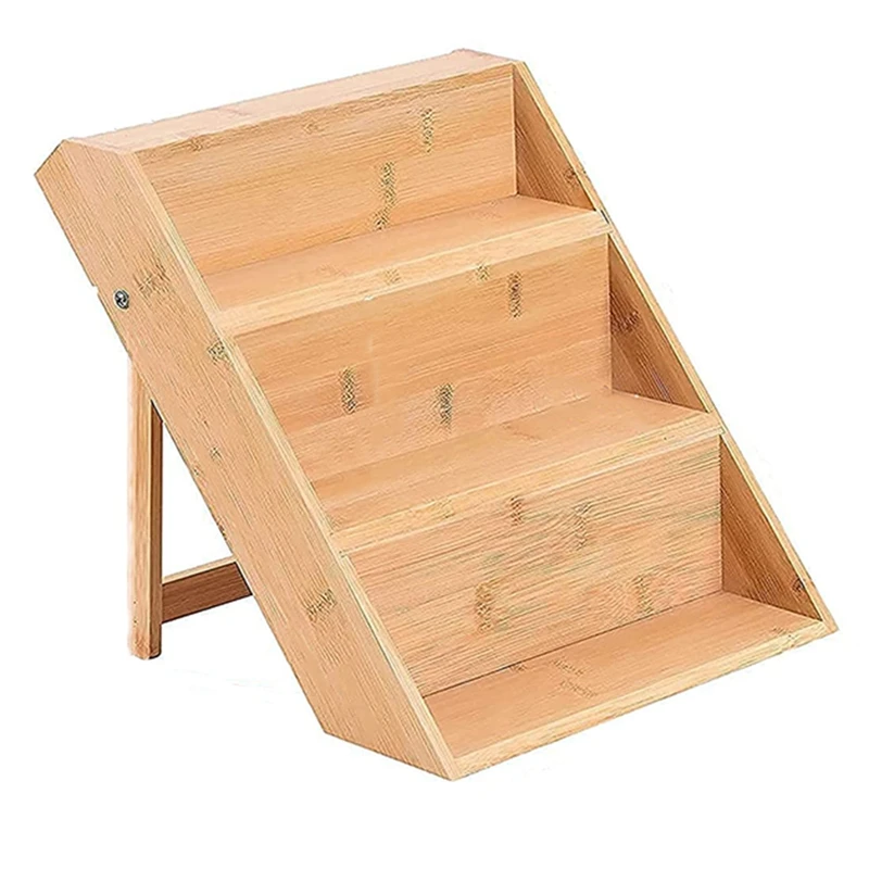 

Практичный органайзер для специй, бамбуковый органайзер для специй на столешницу, 3-уровневая полка для специй, универсальный органайзер дл...