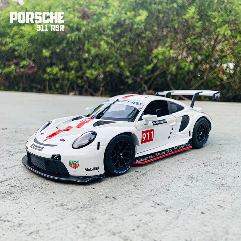 Модель автомобиля Bburago 1:24 Porsche 911 RSR racing edition литой под давлением коллекционная