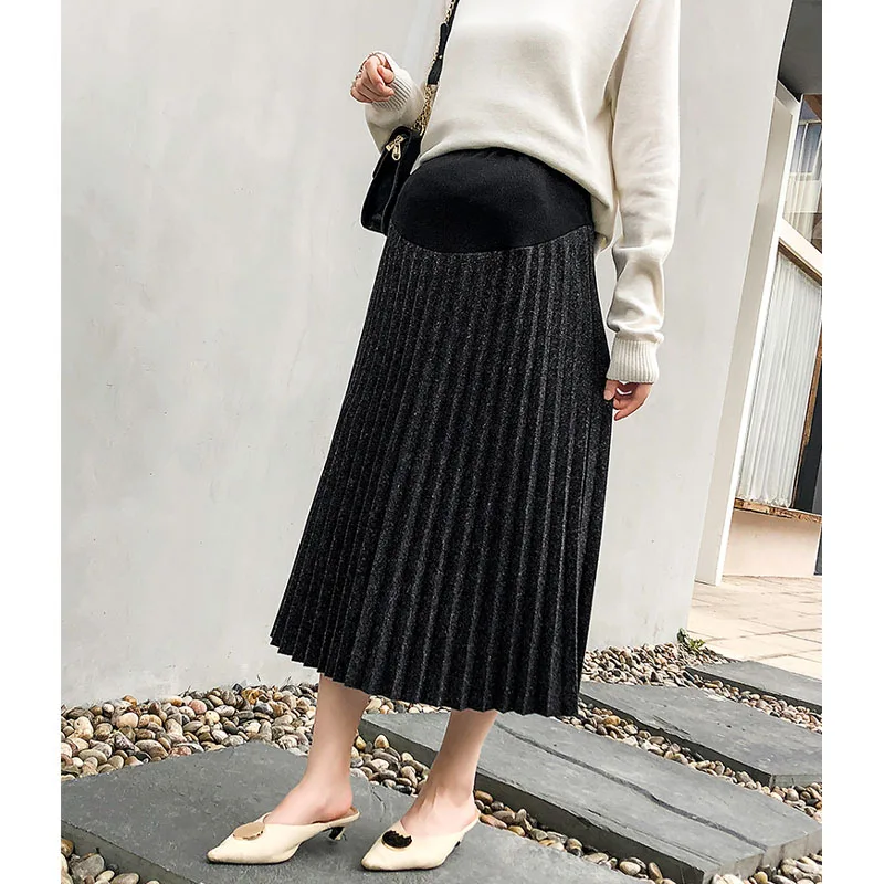 Плиссированные юбки с высокой талией для беременных Одежда женщин резинкой на