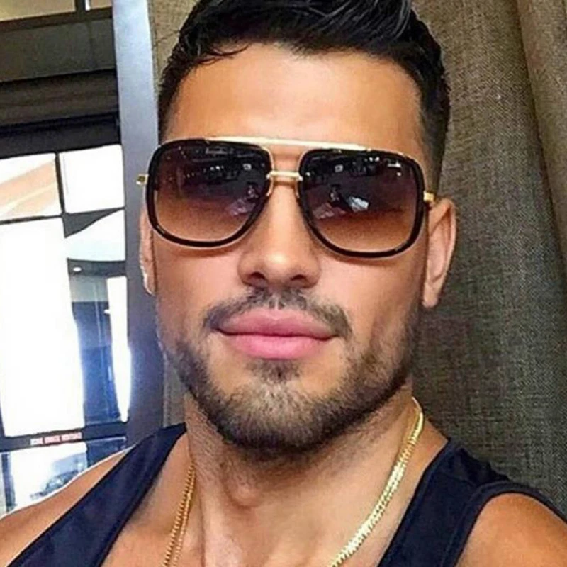 

Brand Classic Square Men Sunglasses fashion Oversized gradient Male Driving Sun Glasses Retro Luxury Brand Men's Glasses Oculos