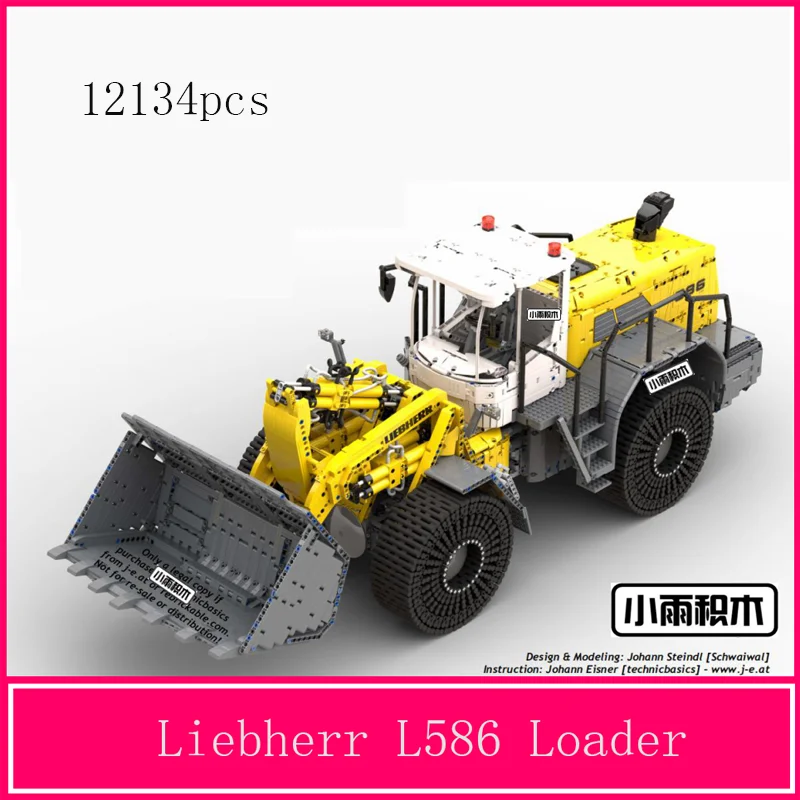 

Building Blocks Compatible with Lego Assembly Technology Liebherr L586 Loader Electric Remote Control Model Children's Puzzle