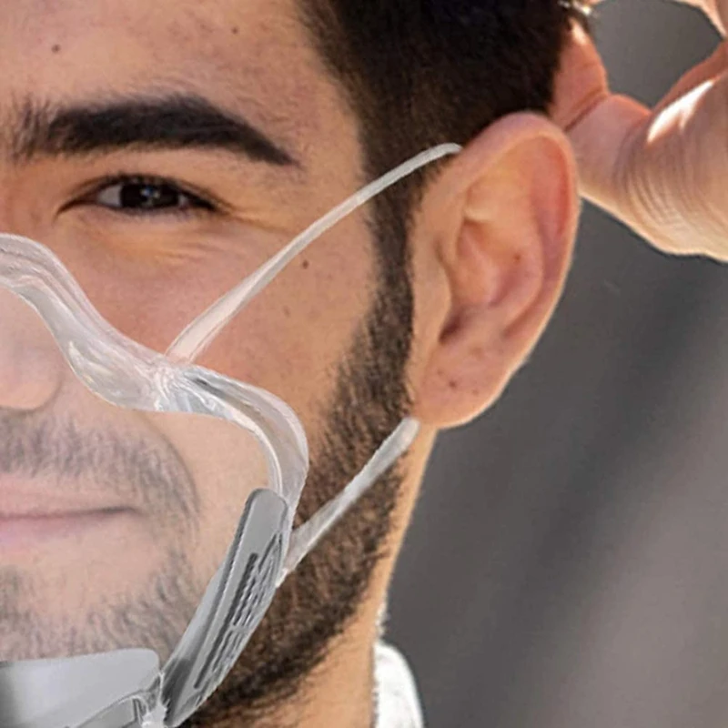 Анти туман прочный корпус из поликарбоната для губ Язык маска Прозрачная