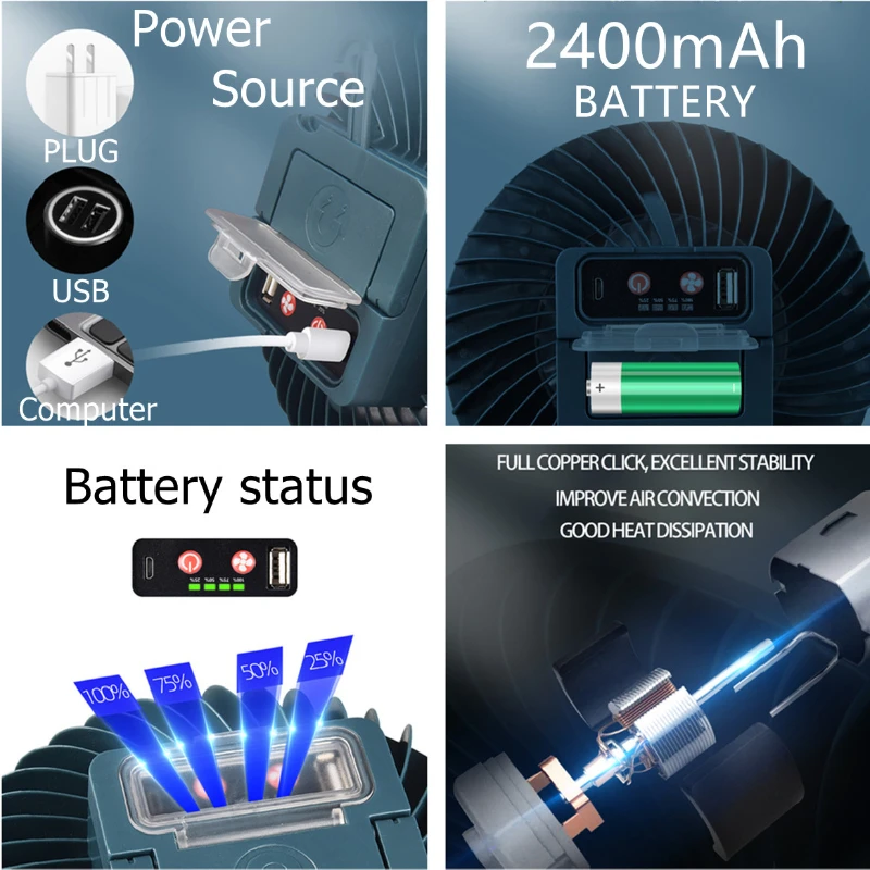 portable led light fan lamp lantern led outdoor camping lamp usb rechargeable led bulb emergency light dimmable garden lighting free global shipping