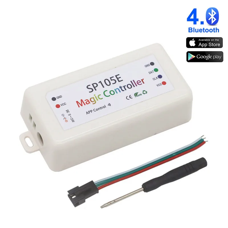 SP105E SP106E SP107E SP108E SP501E SP110E светодиодный WiFi Bluetooth музыкальный пульт управления, iOS Android App беспроводной пульт дистанционного управления DC5V~ 24V