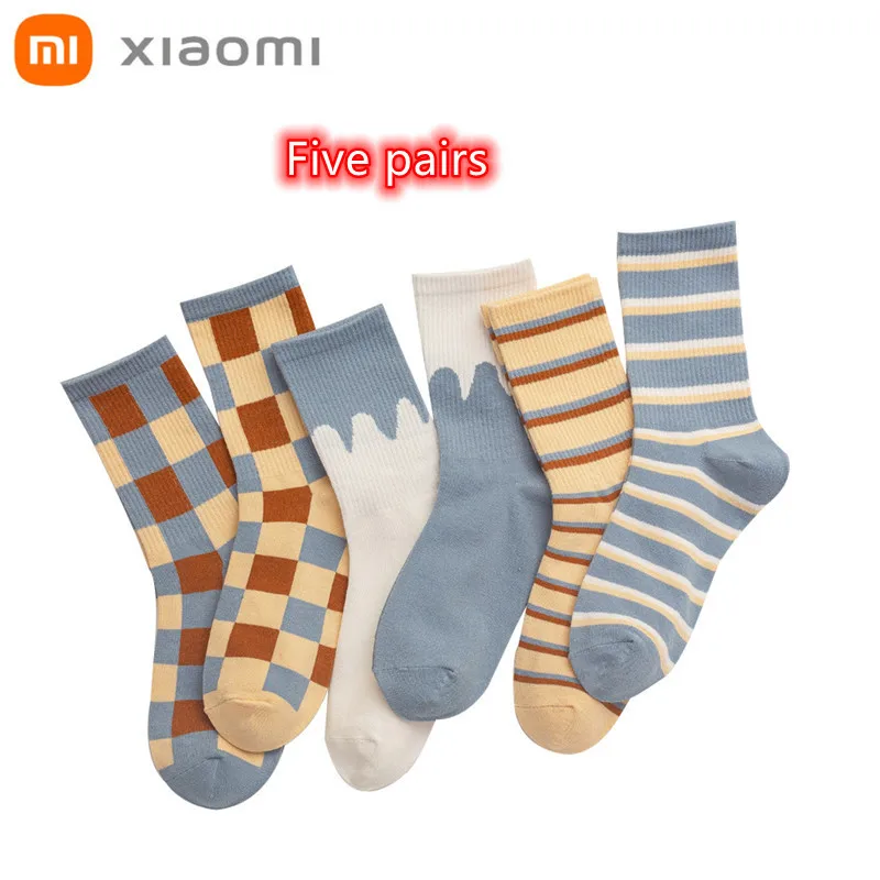 

Модные мужские и женские носки в синюю клетку с молоком, Спортивные Чулки, модная модель на весну и осень