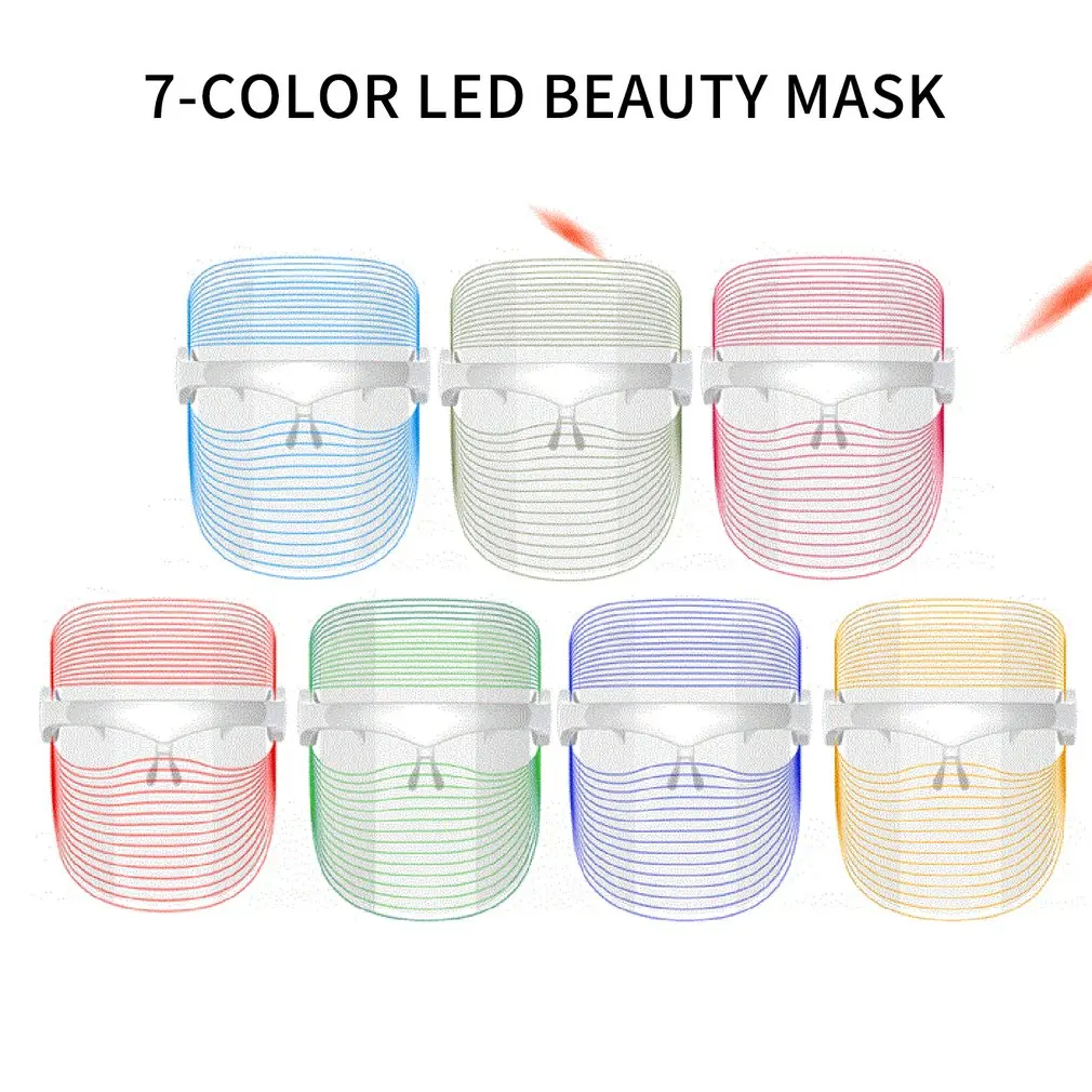 Светодиодная маска для лица световая терапия 7 цветов светильник вая фотонная