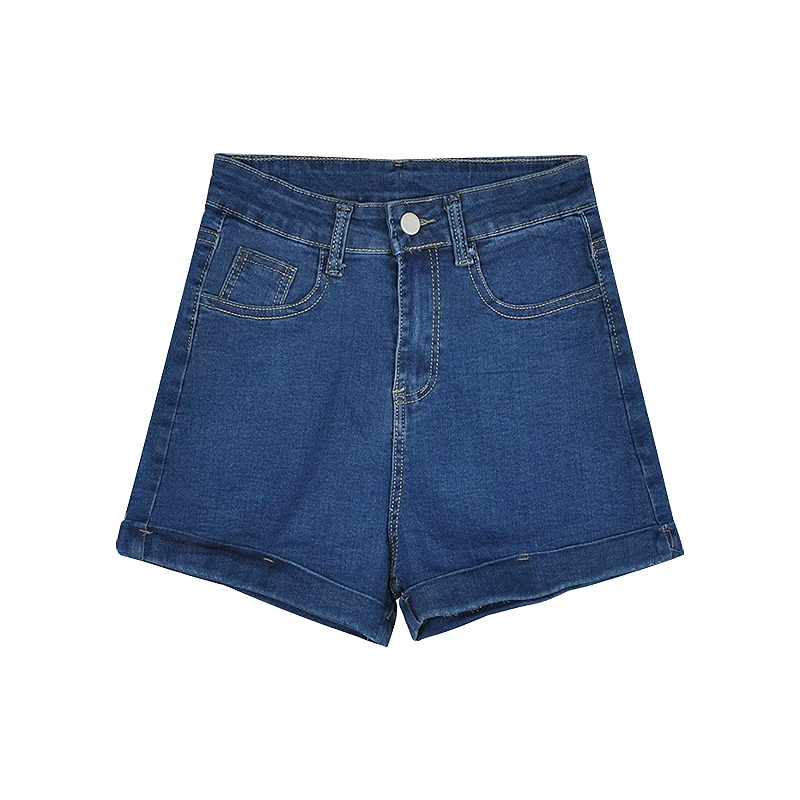 

GOOHOJIO 2020 New High Waist Casual Denim Shorts Summer Hot Denim Shorts for Women Tight Thin Solid Color Women Short Jeans