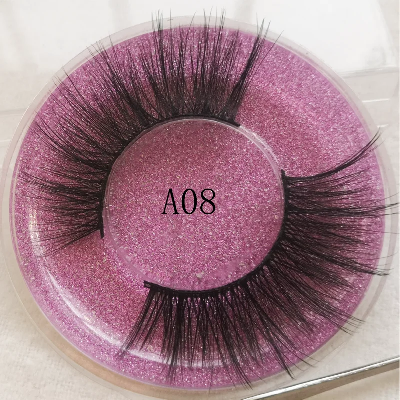 

3D Faux Mink Eyelashes 100% Cruelty free Handmade Full Strip Lashes Soft False Eyelashes Makeup Lashes A08