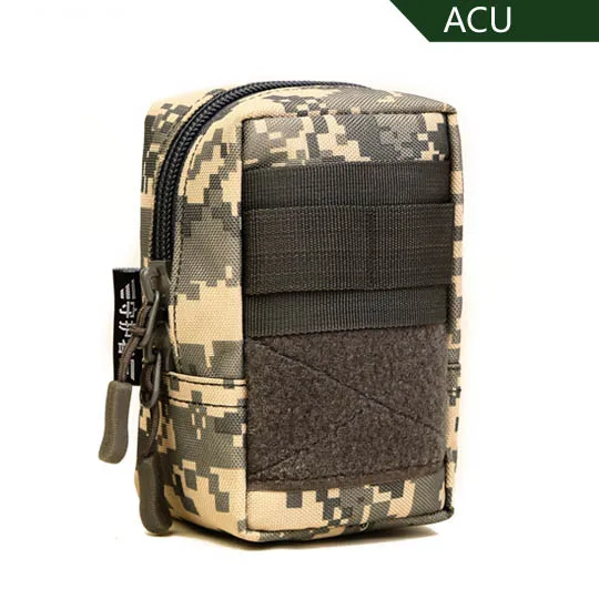 ACU Защитная нейлоновая тактическая Сумка Molle для улицы, маленькая Военная поясная сумка, армейская Сумка EDC Molle, сумка для инструментов 4,7 дюймов, 4 цвета - Цвет: ACU