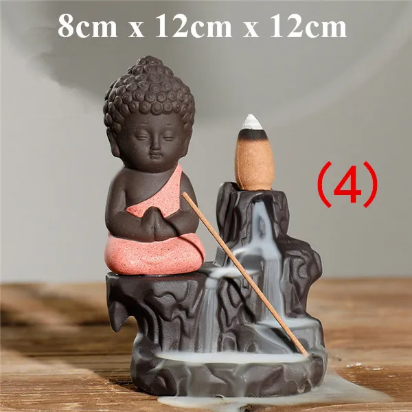 Little Monk Red 4 24 вида креативный держатель для благовоний керамический обратный поток водопад дымовая курильница домашний декор Teaho использование - Цвет: Little Monk Red 4