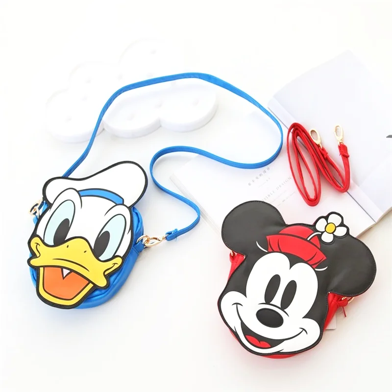 

Disney Mickey Mouse Kids Fanny Pack Cartoon Donald Duck PU Bag Girl Boy Messenger Bag Single Shoulder Bag Minnie Waist Bag