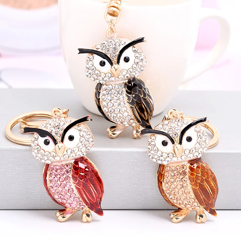43 стиля женский сова брелок Золотой металлический кристалл кулон Мода Девушка