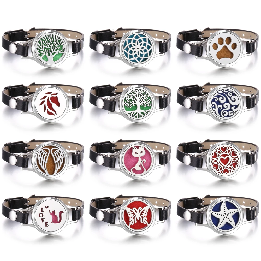 Новый аромадиффузор браслет из нержавеющей стали медальоны для ароматерапии