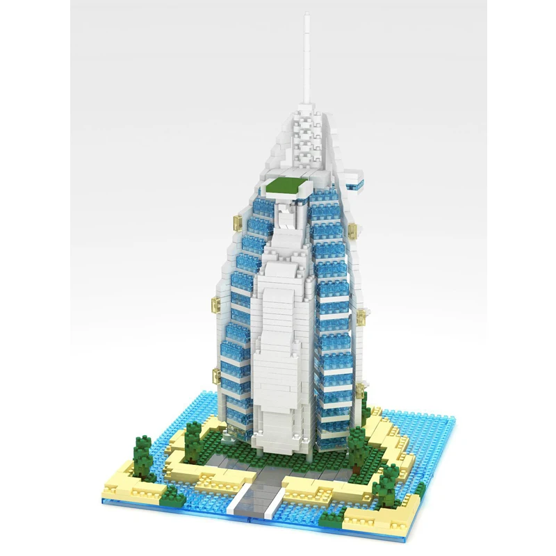 YZ 052 всемирно известная архитектура Burj Al арабский отель 3D модель Мини Алмазный
