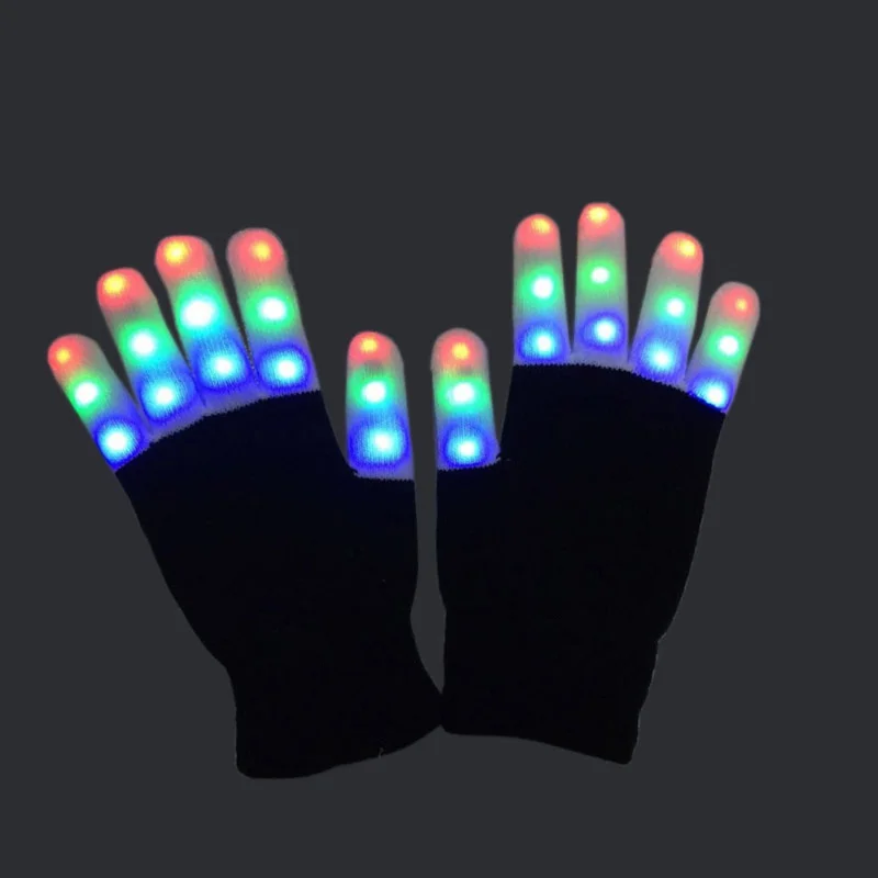 Светящиеся варежки со светодиодсветильник кой 1 шт. светящиеся перчатки Детские