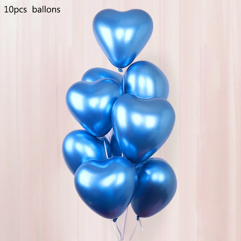 10pcs 12inch 10 шт. металлический латексный блестящий шар золотой шар для дня рождения, вечеринки, свадьбы, украшения для детского душа, вечерние украшения - Цвет: 10pcs 12inch