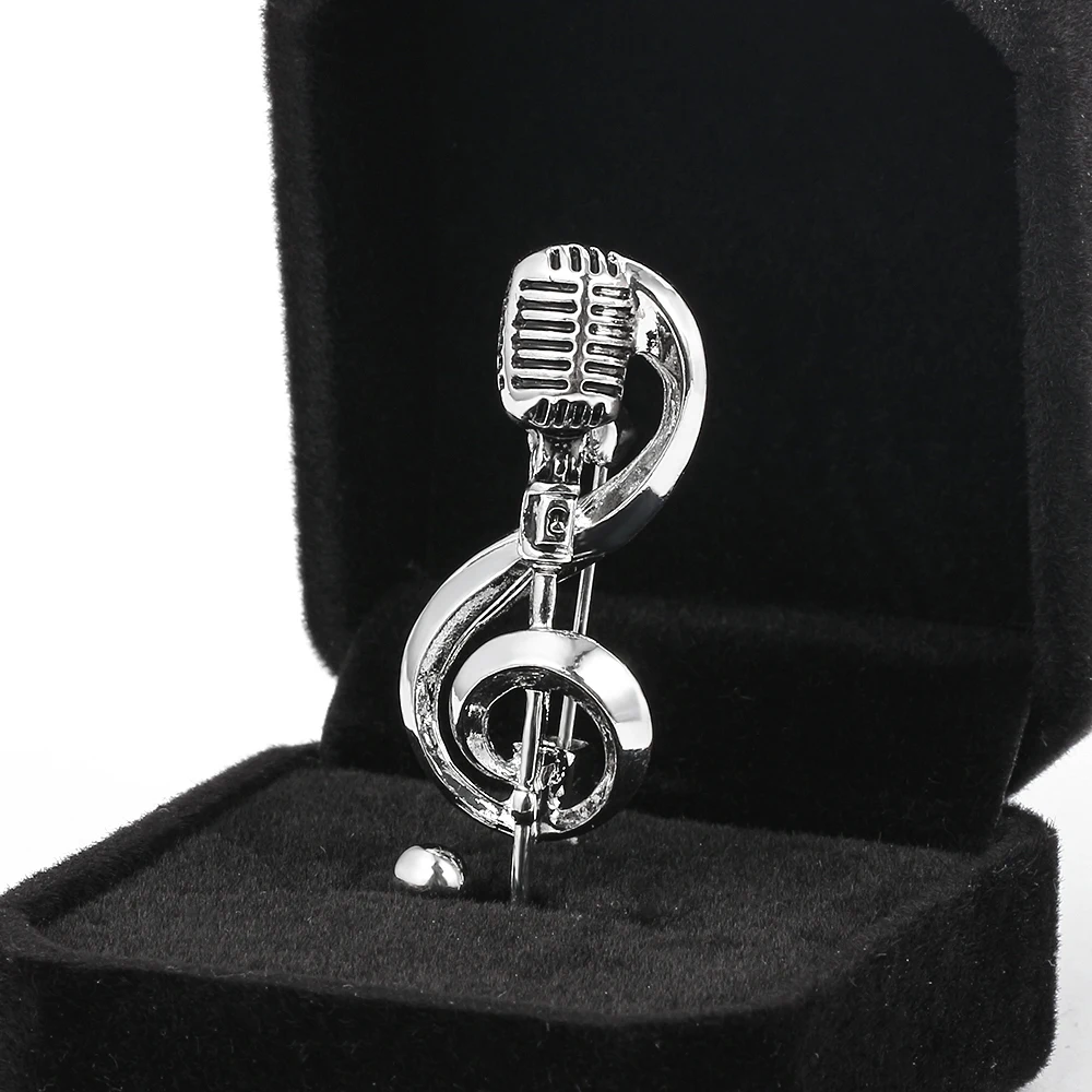 Стразы музыка телефон микрофон Металлическая Булавка певец роскошные ювелирные
