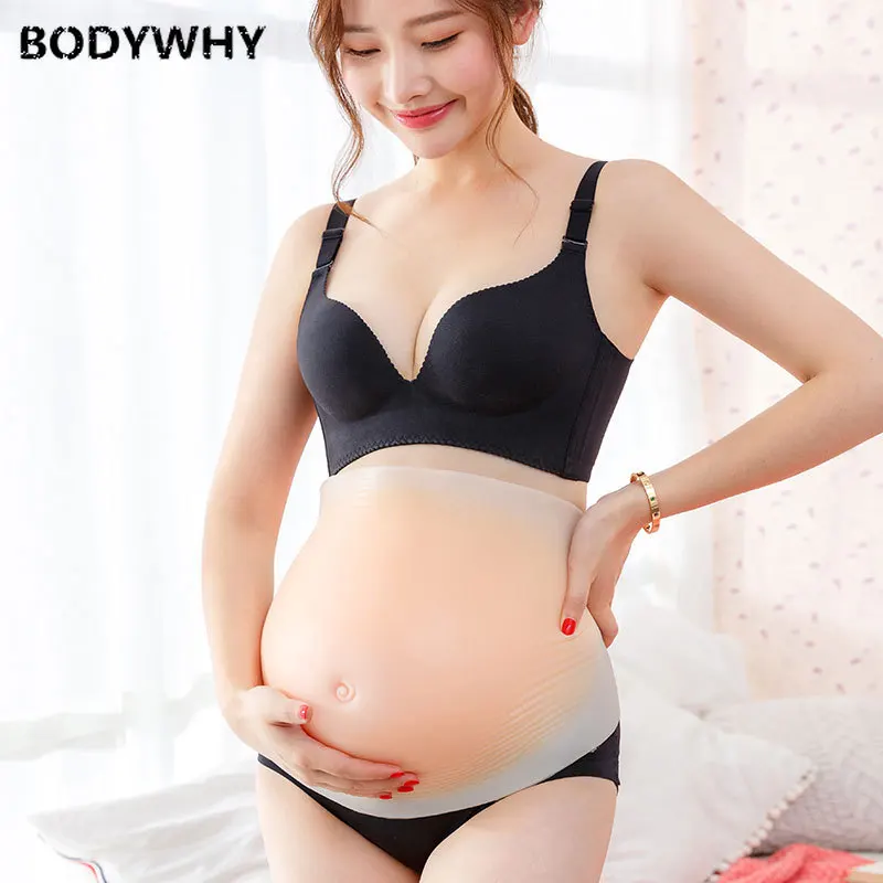 2-10 Months 100% Medical Silicone Belly Fake Pregnant False Tummy Artificial Stomach for Actor Dragqueen Lingerie Bodysuit