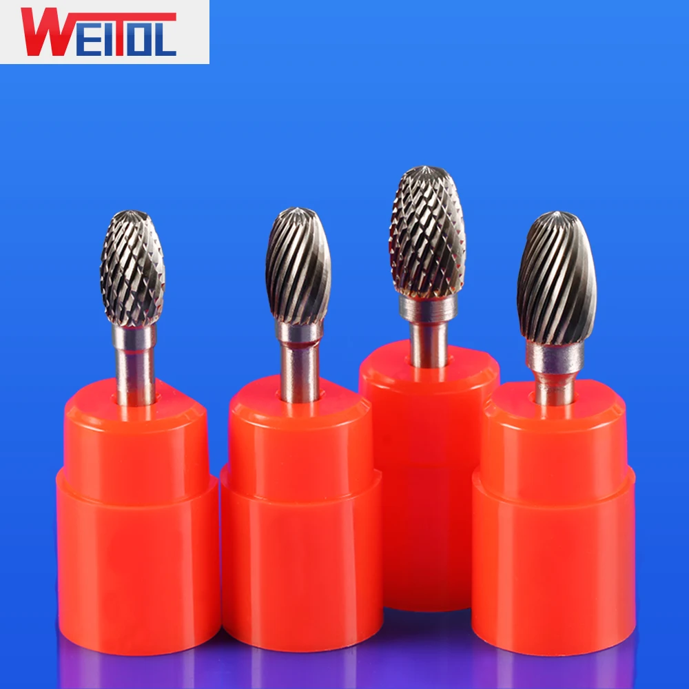 WeiTol Тип E двойной резки карбида вольфрама роторный файл заусенцы 6 мм хвостовик CNC