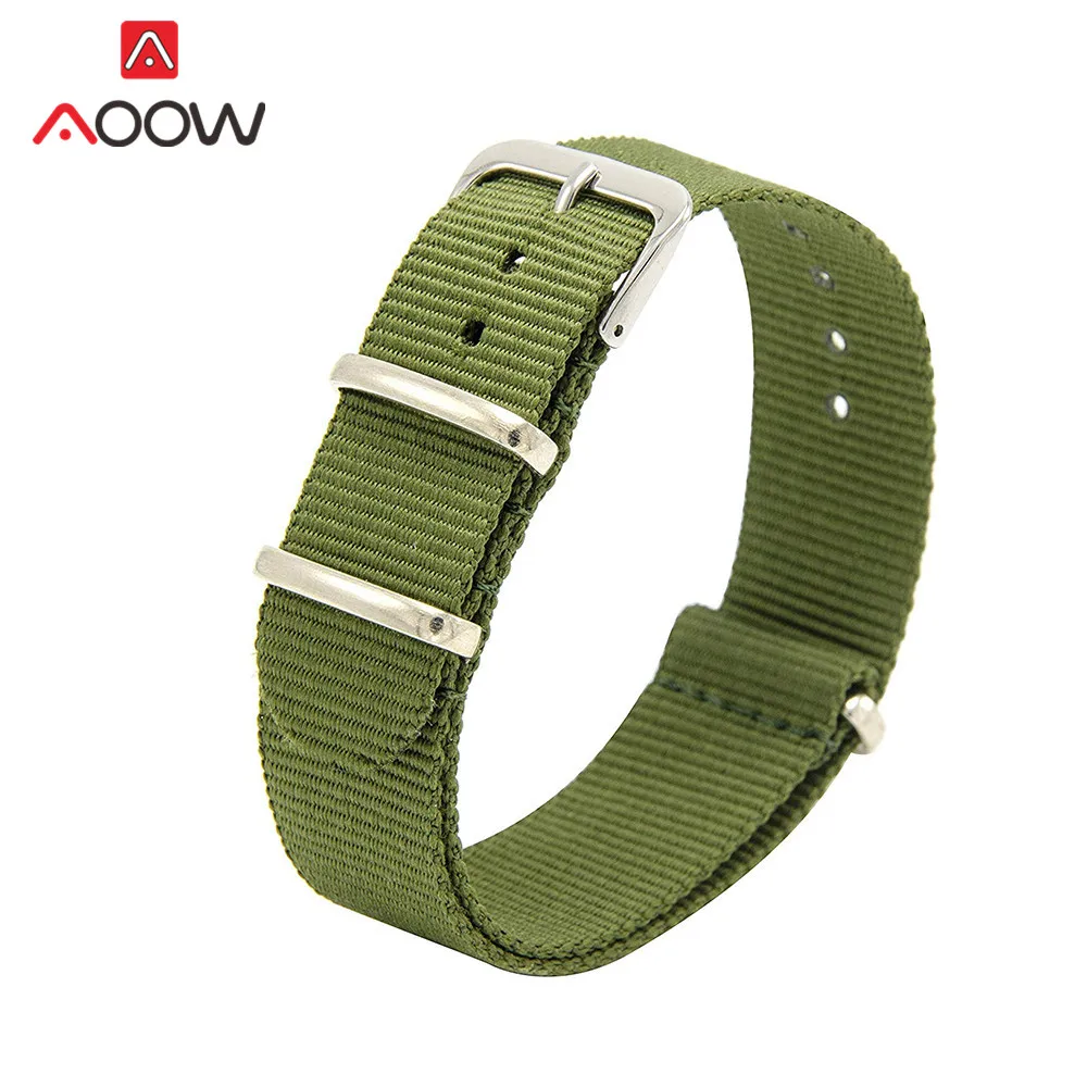 Army green 18 мм, 20 мм, 22 мм, утолщенный Высококачественный Универсальный нейлоновый ремешок для часов NATO ZULU, Холщовый браслет, ремешок, аксессуары для часов DW - Цвет ремешка: Army green