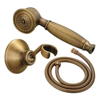 antique brass telephone style bathroom handheld shower head water saving shower head 1 5m shower hose hand shower holder