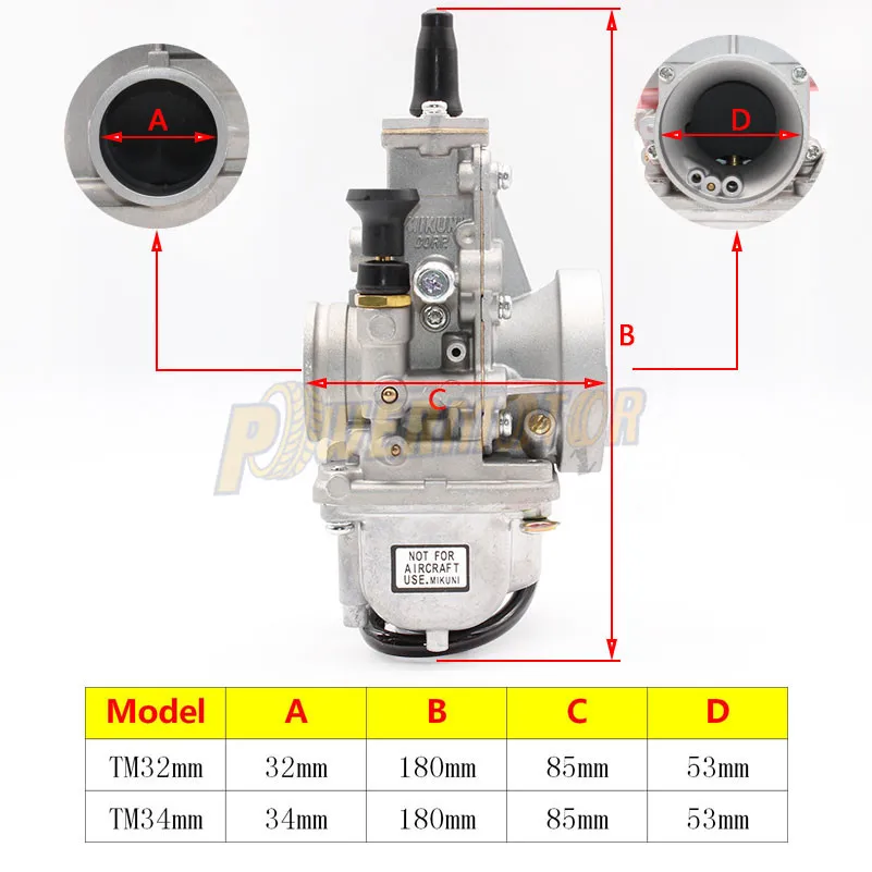 Карбюратор Vergaser Carb TM28 TM30 плоский скользящий 34 мм втулка карбюратора TM34-2 42-6100 TM-32 rep