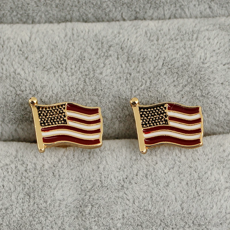 Высокое качество модные мужские рубашки запонки Американский рукав с флагом на