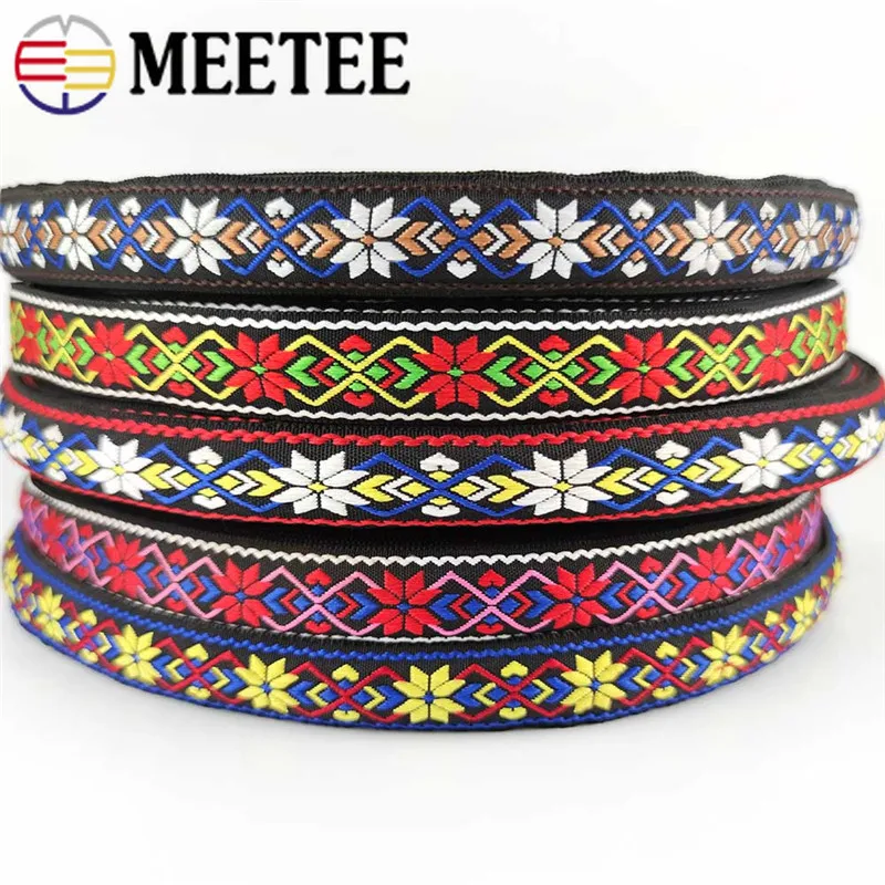 Meetee жаккардовая лента 20 м 25 мм этнический Ветер полиэстер вышивка кружево
