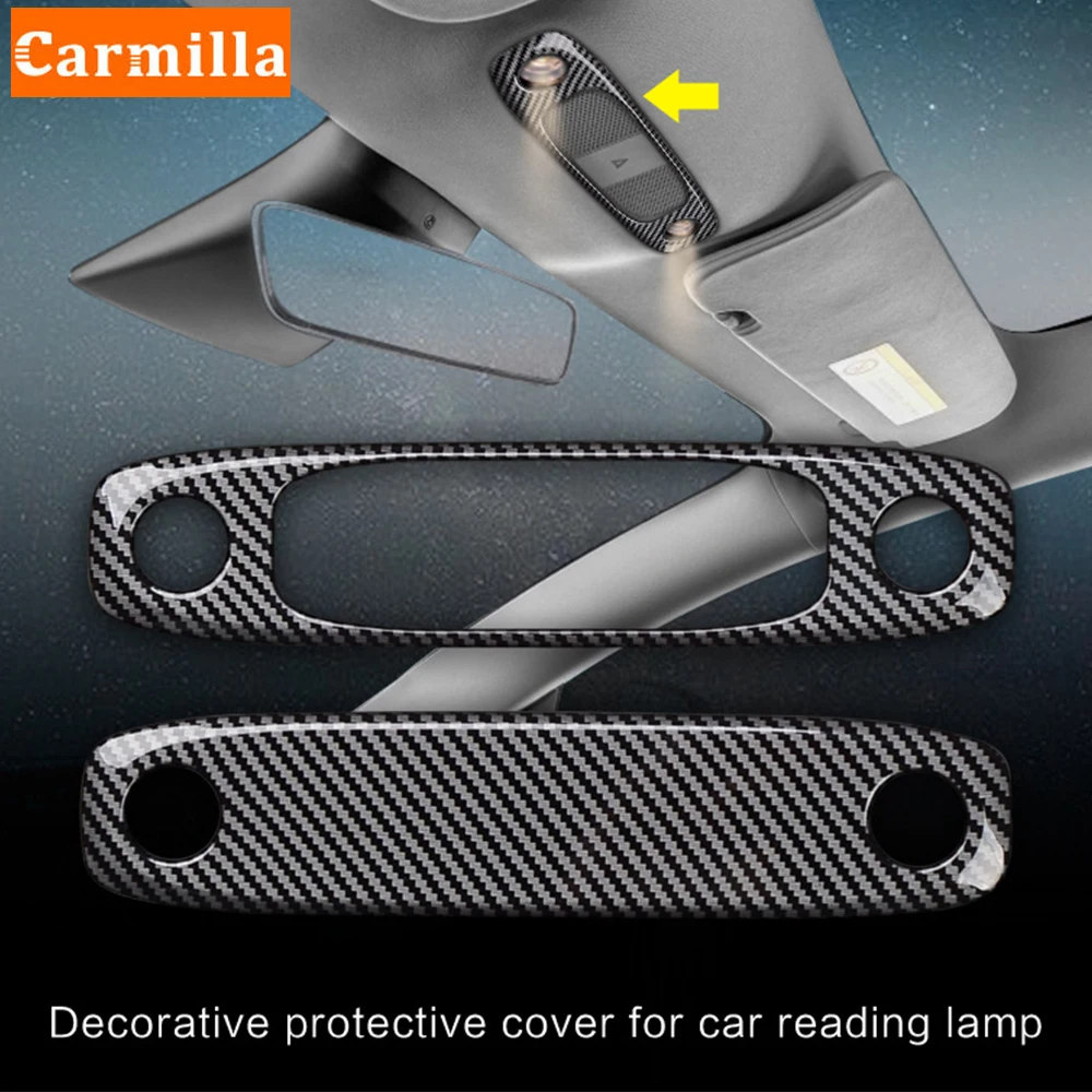 Car Interior Accessories Patch for Tesla Model 3 Model3 Model Y Modely 2017 - 2021 Imitate Carbon Fiber Reading Light Cover Trim