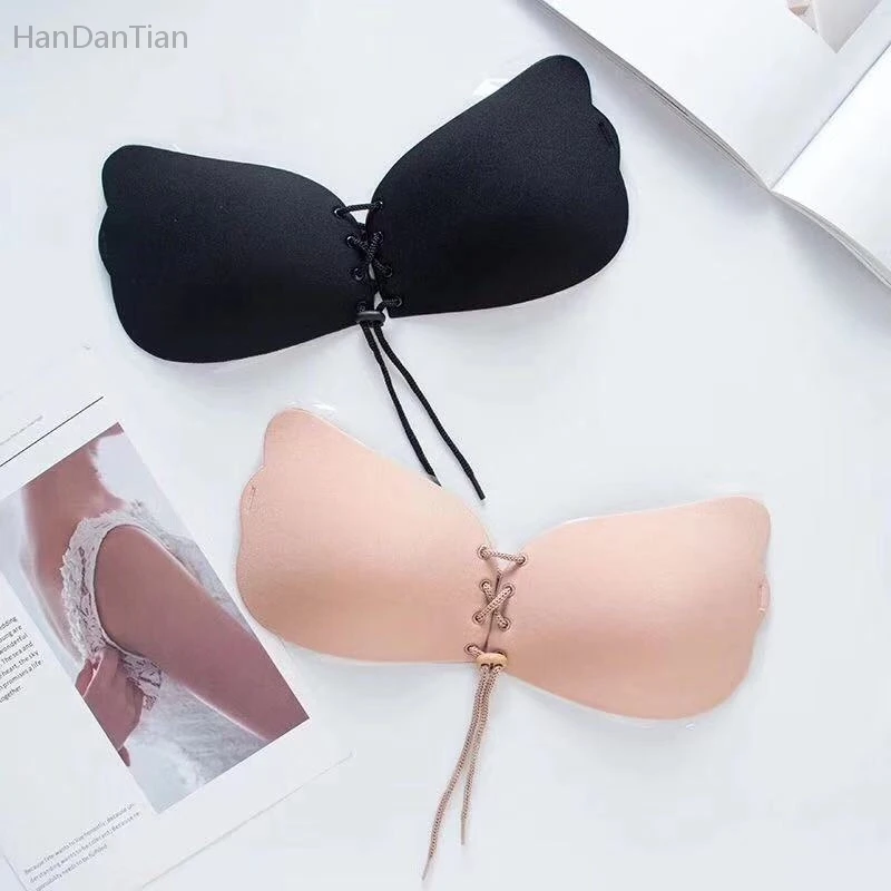 Женский самоклеящийся бюстгальтер без бретелек однотонный гелевый силиконовый