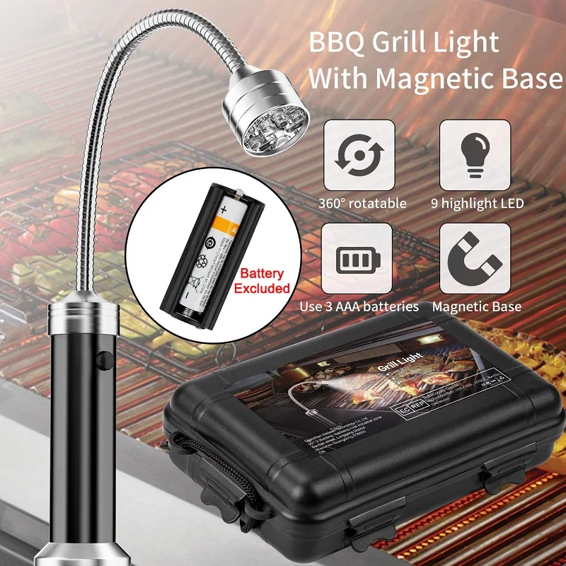 

BBQ Barbecue Grill Light Led Magnetic Base Super-Bright LED BBQ Lights 360 Degree Adjustable Flex Grills Accessories Leds Lamp