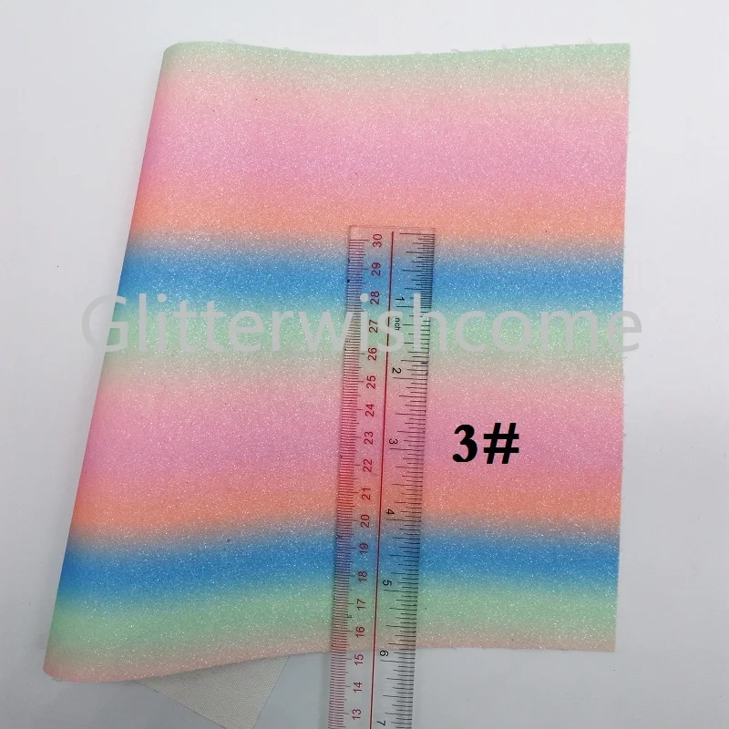 Ткань Glitterwishcome 21x29 см Размер A4 радужная тонкая блестящая кожа виниловая ткань для