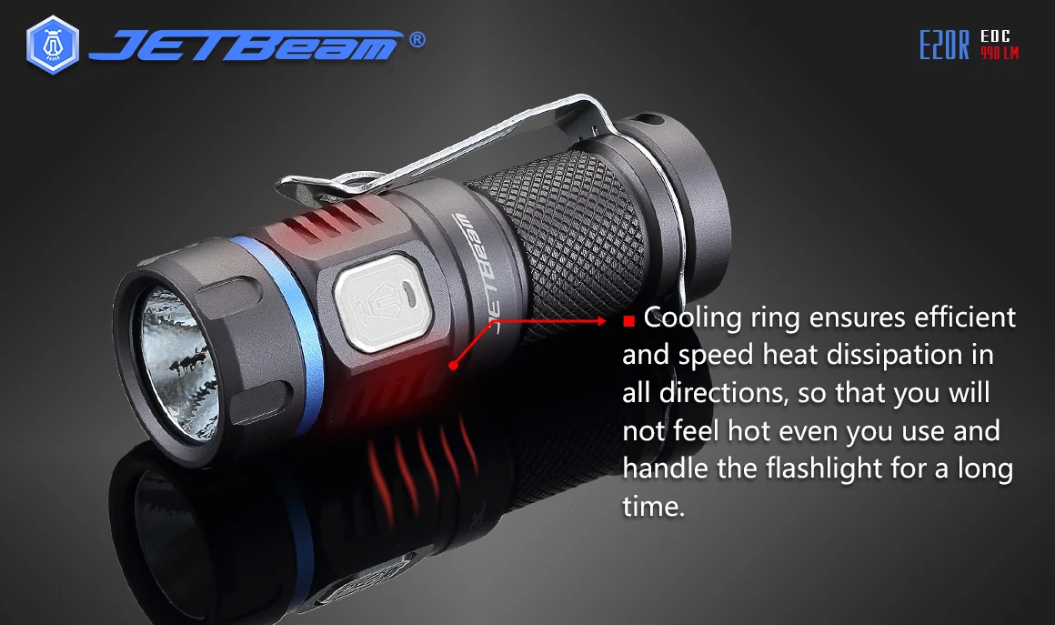 Jetbeam E20R фонарь EDC Cree SST40 N4 BC Led 990 люмен 4 модель функция памяти боковой переключатель 16340 фонарик