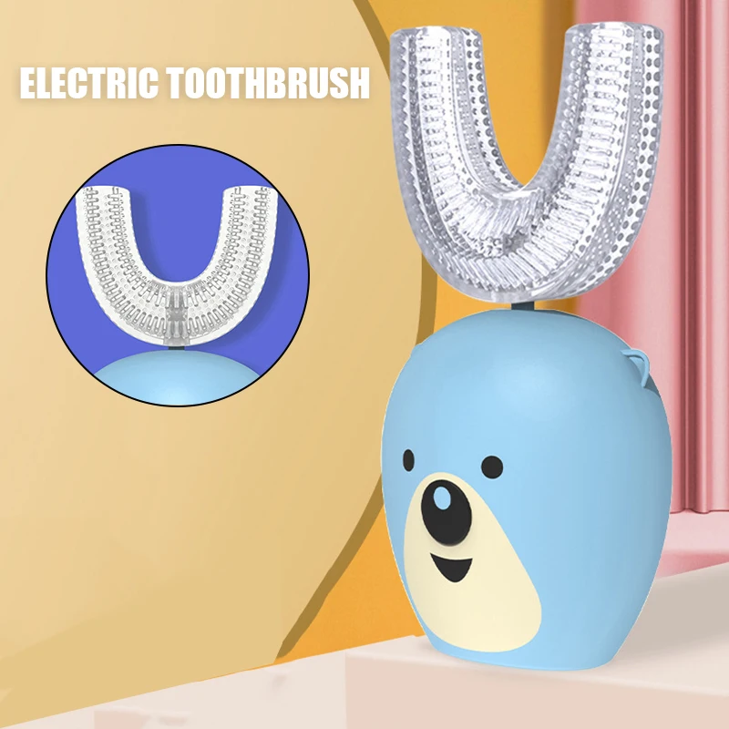 

Children U Shape Electric Toothbrush Soft Silicone Brush Head Manual Teeth Cleaning Fully Automatic Kids Electric Toothbrush