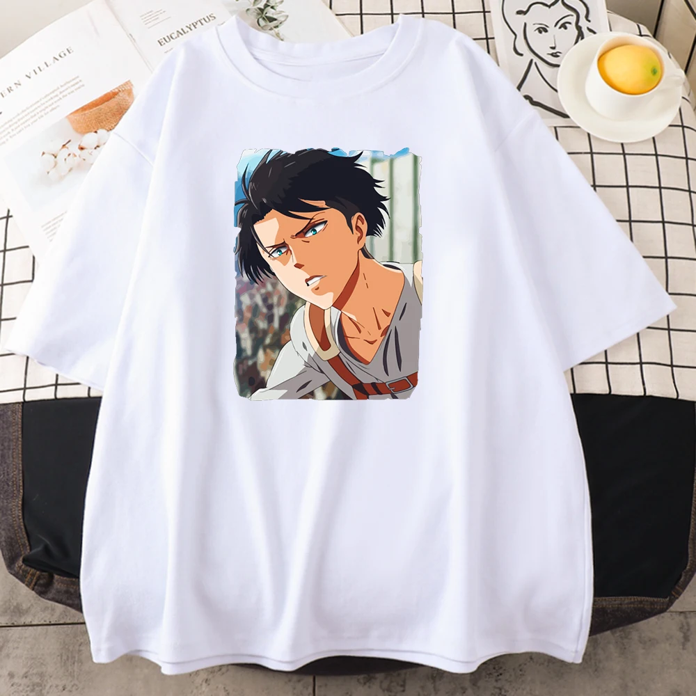 

Attack On Titan Cartoon Print Women Tshirts High Quality Clothing Oversized Comfortable T Shirt Breathable Crewneck T-Shirts Men