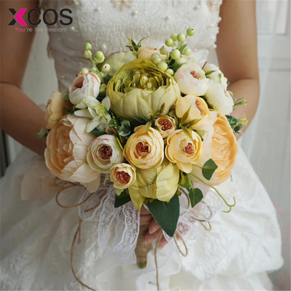 Xcos Roamtic 2019 Wedding Flowers Bridal Bouquets Artificial Silk For Decor Bohemian Bride Bouquet de Mariage | Свадьбы и торжества