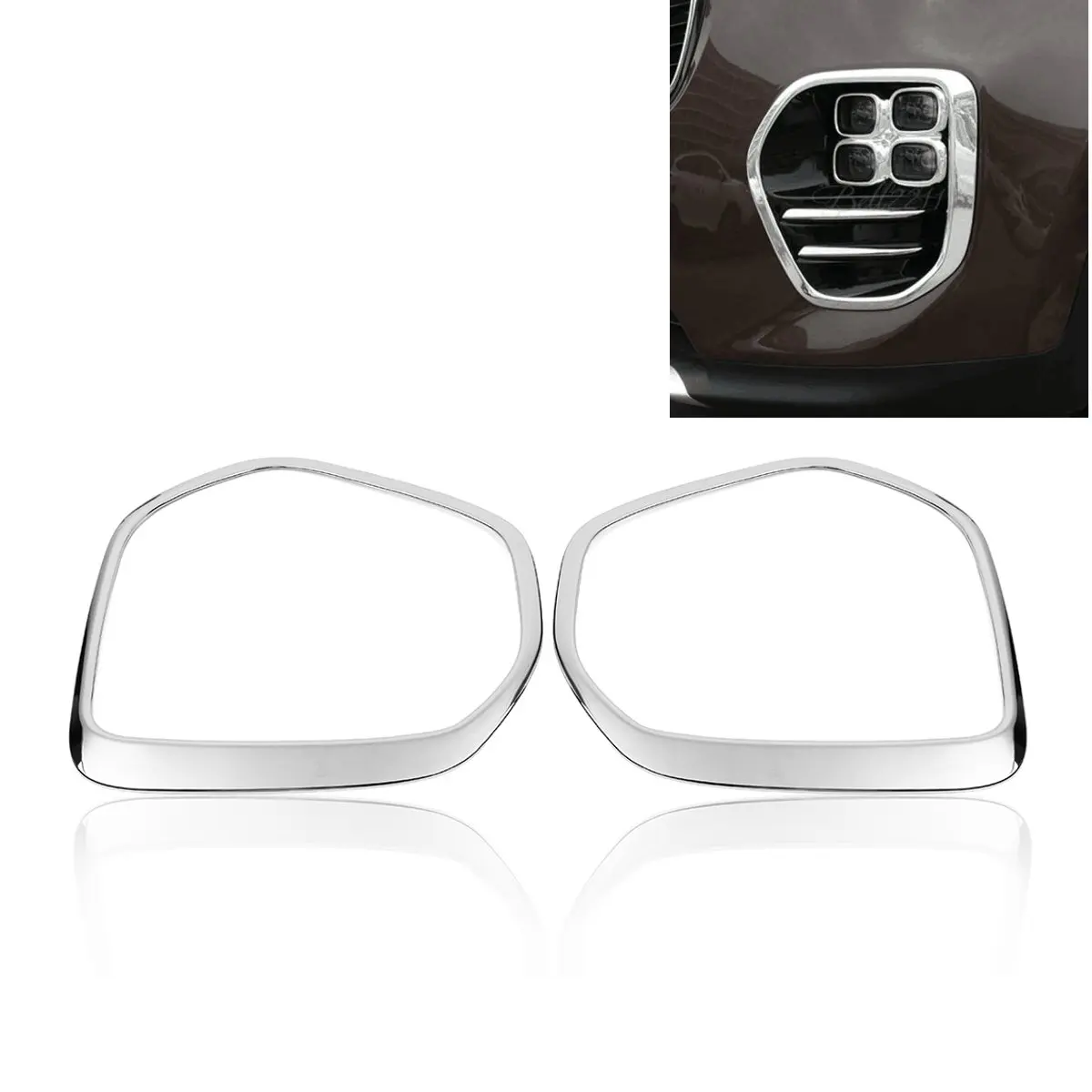 2Pcs ABS Chrome Front Fog Light Lamp Frames Cover Trim for Kia Sportage QL 2016 2017 Car-Styling | Автомобили и мотоциклы