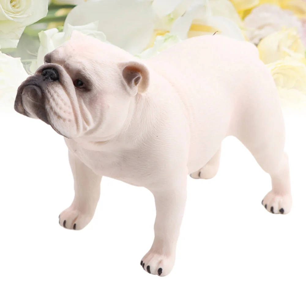 

1pc Bulldog Model PVC Simulation Figurine Pet Dog Ornament Static Solid Animal Model Desktop Decoration (Walking Bulldog)