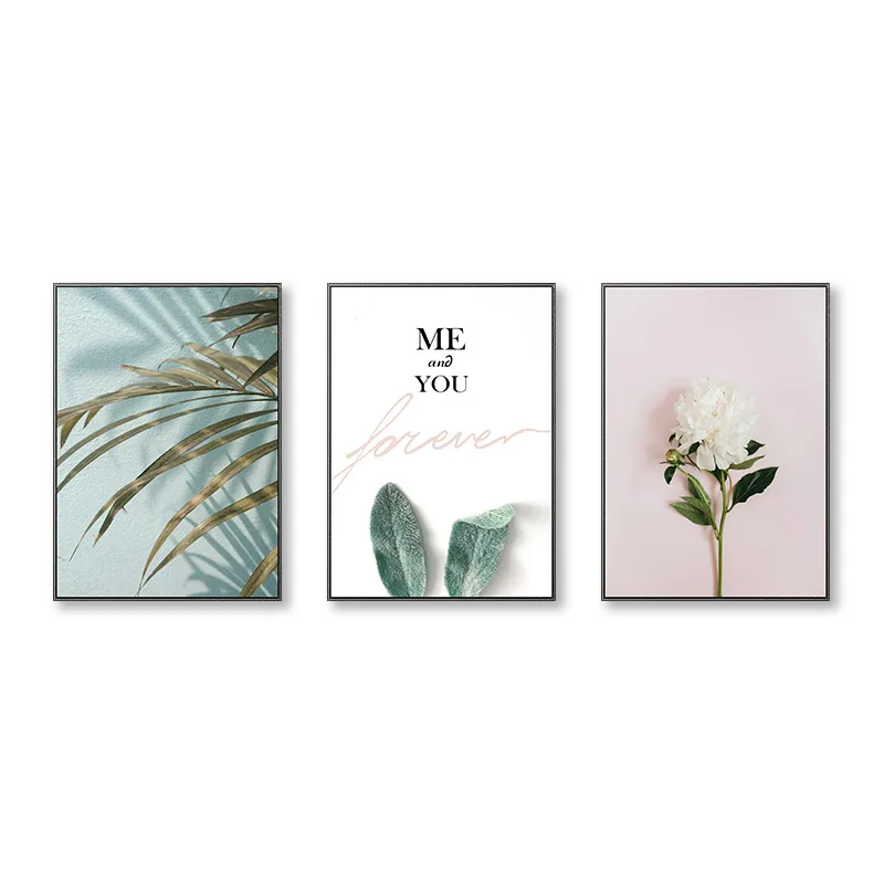 Морден растения пейзаж абстрактный ананас волны розовый дом слово девиз Холст