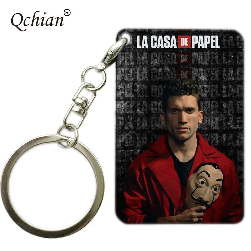 TF95-K-44 ТВ шоу House Of paper брелки для ключей деньги кража брелок La casa de papel chaviro для женщин и мужчин модные ювелирные изделия bella ciao музыкальная шкатулка - Цвет: TF95-K-44
