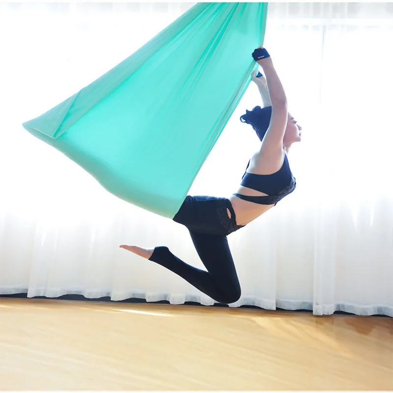 150-280CM Yoga Flying Hammock Swing Aerial Yoga Hammock Silk Fabric with Carabiner & Daisy Chain for Yoga Anti-Gravity Pilates