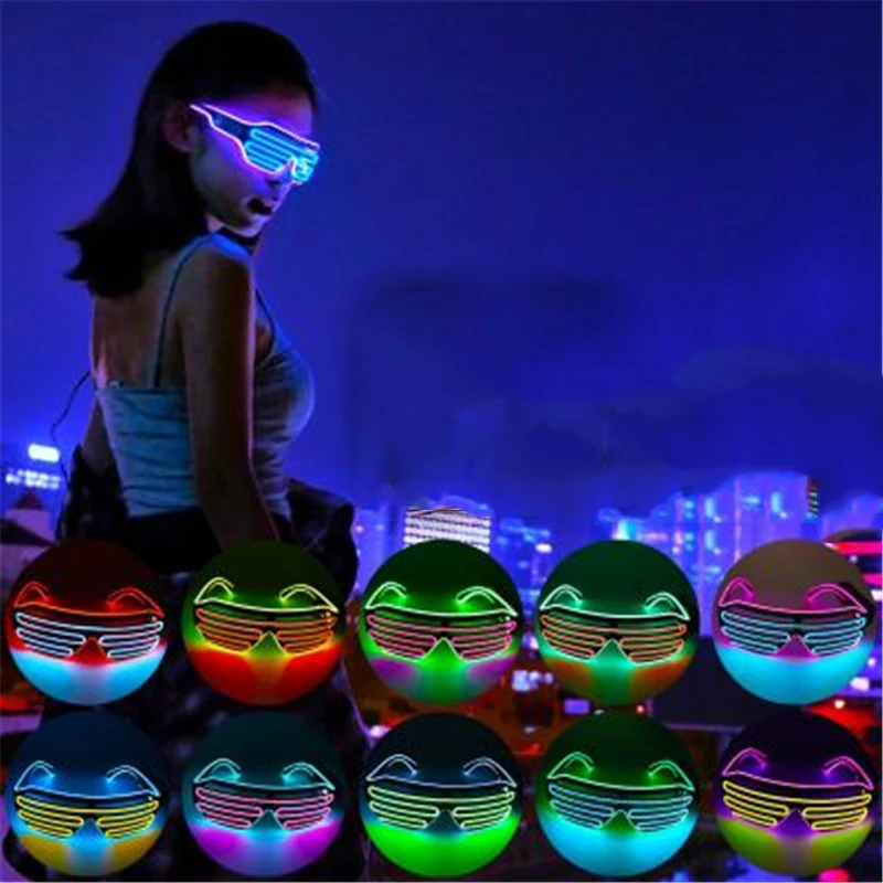 Светодиодный Очки светящиеся оттенки мигающие очки для свадебной вечеринки