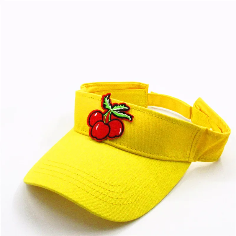 

2020 Cotton Cherry Fruit Embroidery Visors Baseball Cap Adjustable Snapback Cap for Men and Women 307