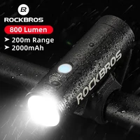 rockbros bike light rainproof usb rechargeable led 2000mah mtb front lamp headlight aluminum ultralight flashlight bicycle light