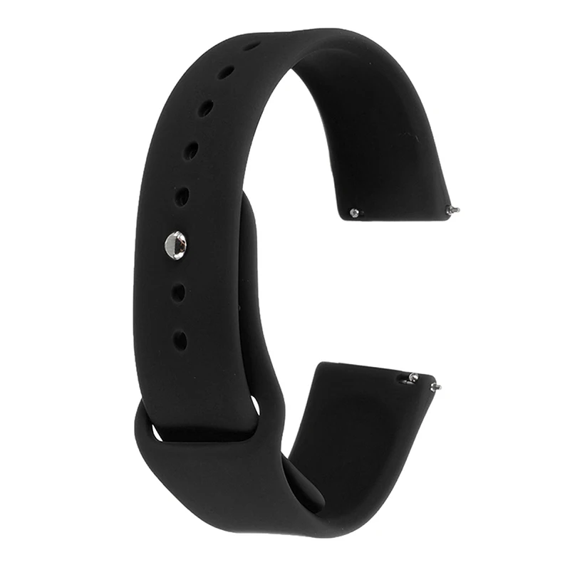 Black 20 мм замена силиконовый ремешок для часов для samsung Шестерни S4 huawei часы 2 Xiaomi Huami Amazfit Bip A1608 Смарт ремешок для наручных часов - Цвет: Black