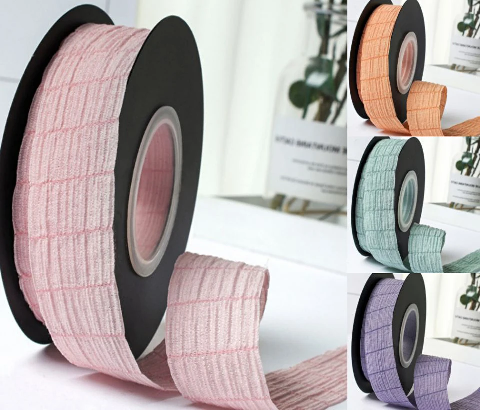 

1 '25 мм DIY аксессуары для волос ручной работы лента 10 ярдов декоративный бант морщины подарочная упаковка