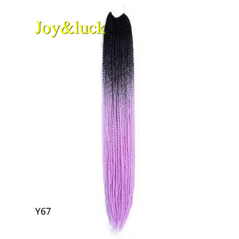 Y67 Joy& luck 24 дюйма Сенегальские закрученные крючком косички 30 прядей синтетические волосы для наращивания плетение волос - Цвет: Y67