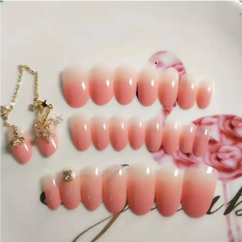 

Yallwin Nails 3Types For Choice Nails Custom Decorated Nail Art Tips Press On Nails Natural with Glue Sticker Nail Art Tips