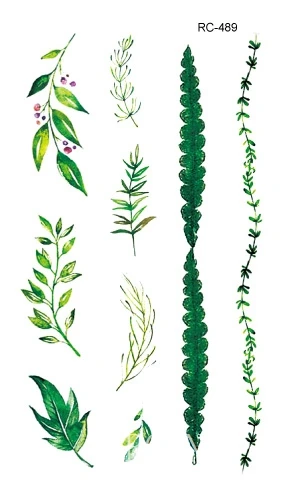 Водостойкие Временные татуировки красивые фиолетовые цветы лавандовые листья