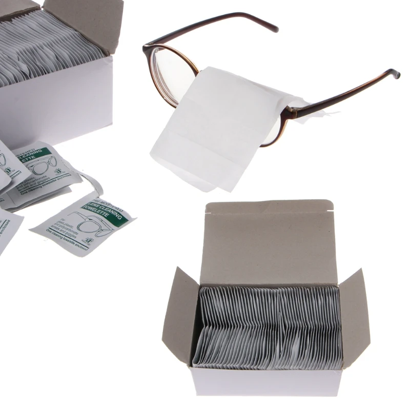 

100Pc Cleaning Cloth Disposable Wet Tissue Wipe Anti Frog Lens Glasses Polishing R2LE